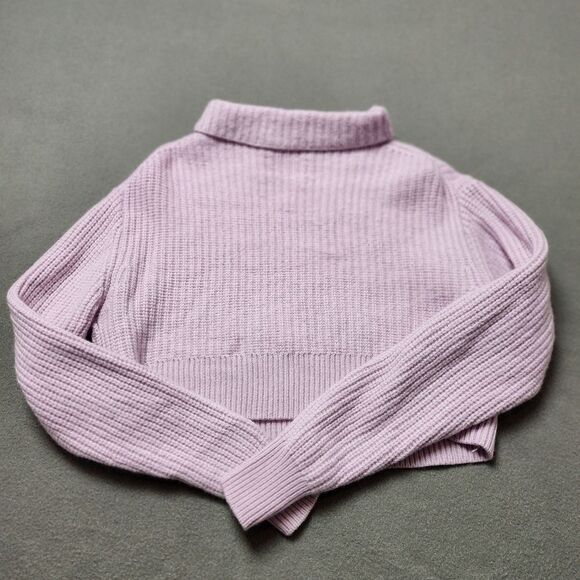 Aritzia Wilfred Free Harper Sweater Merino Wool Turtleneck Mauve Pink Sz XS - Picture 4 of 10